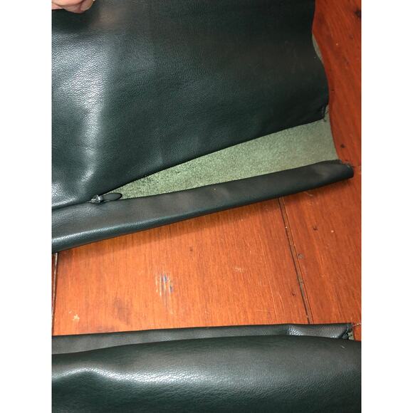 ZARA Green Faux Leather Leggings High Rise Ankle Zippers - Picture 10 of 12